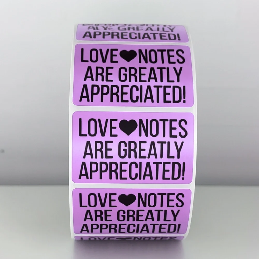 Love Notes Are Appreciated Stickers | Small Business Thank You Labels